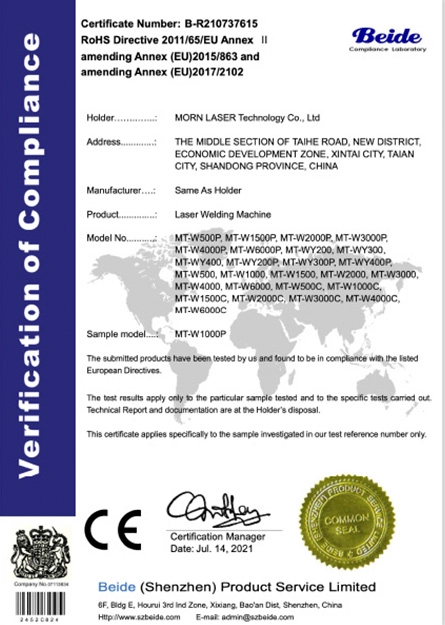 CE certificate