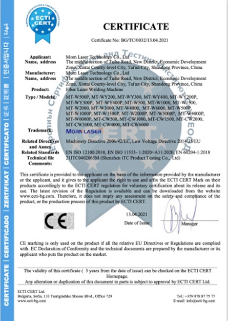 CE certificate