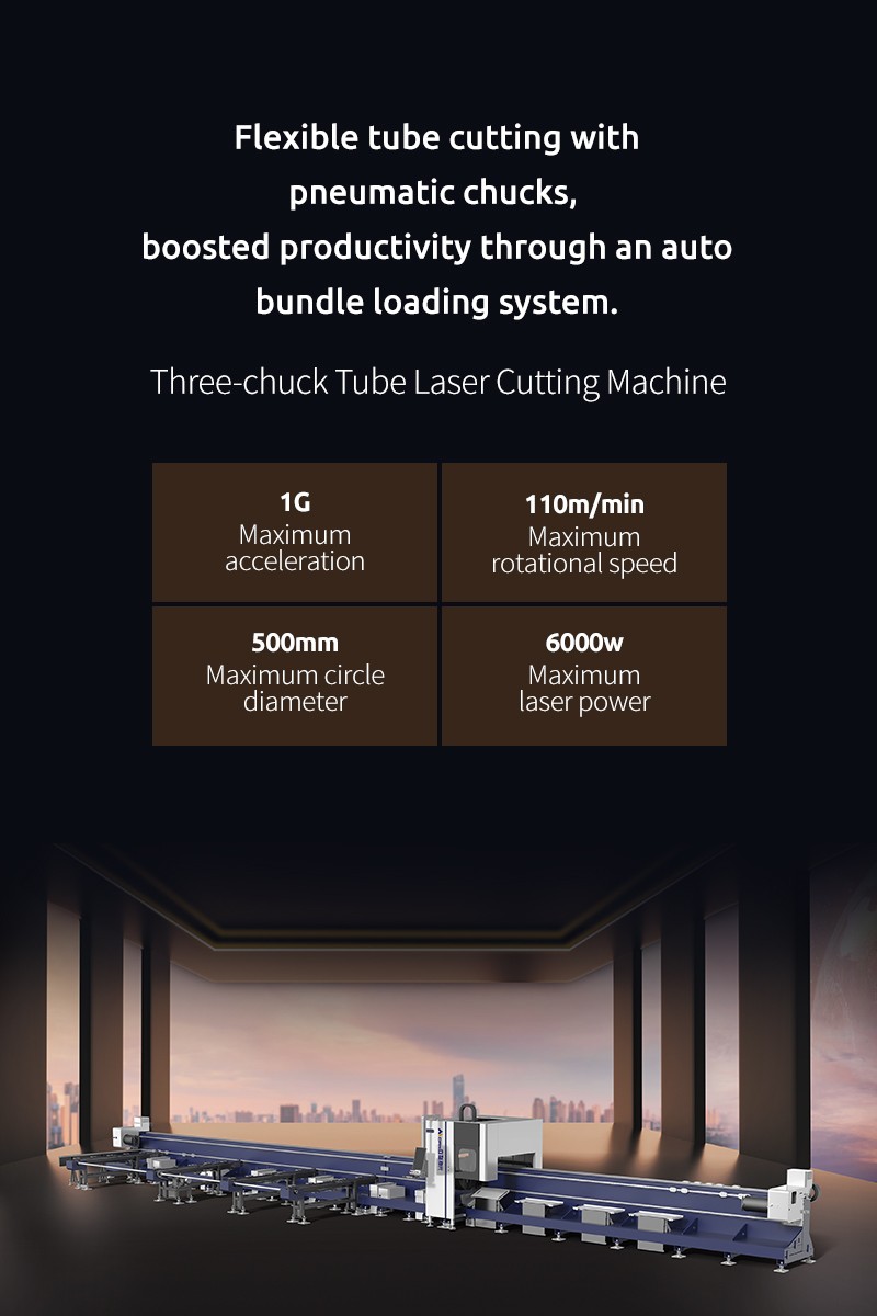 Three-chuck Tube Laser Cutting Machine